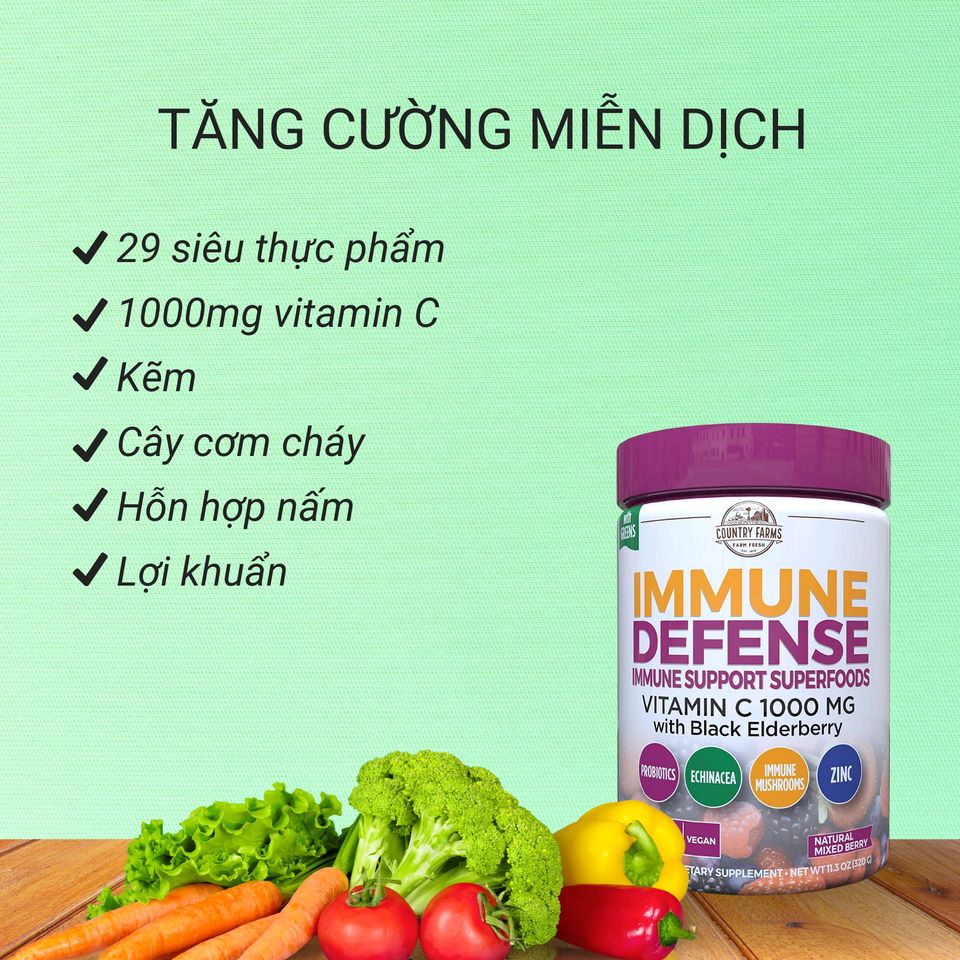 Tăng cường miễn dịch Country Farms Immune Defense Superfoods IVAR